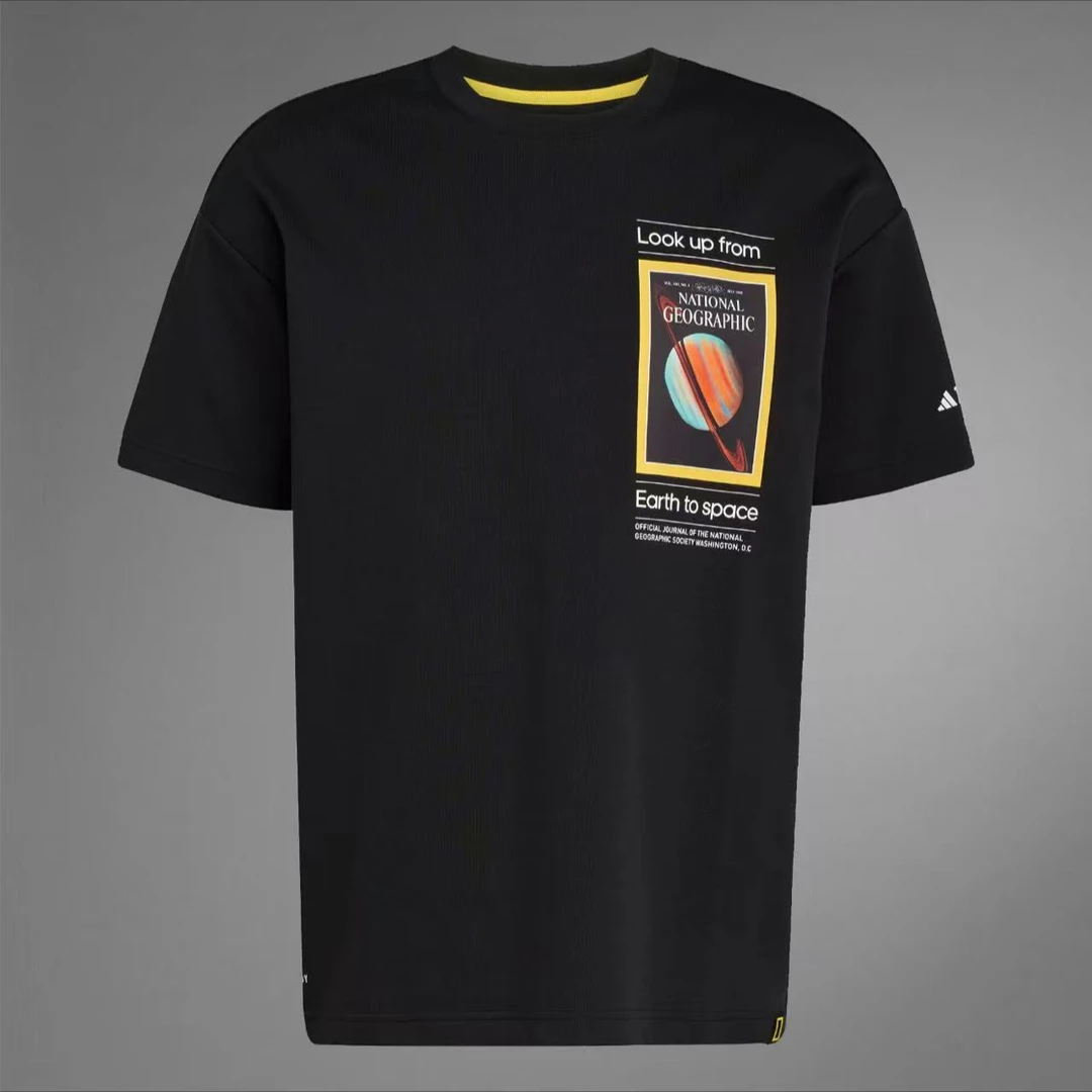 阿迪达斯【廊坊万达】中性款国家地理联名户外运动短袖T恤 JD5964