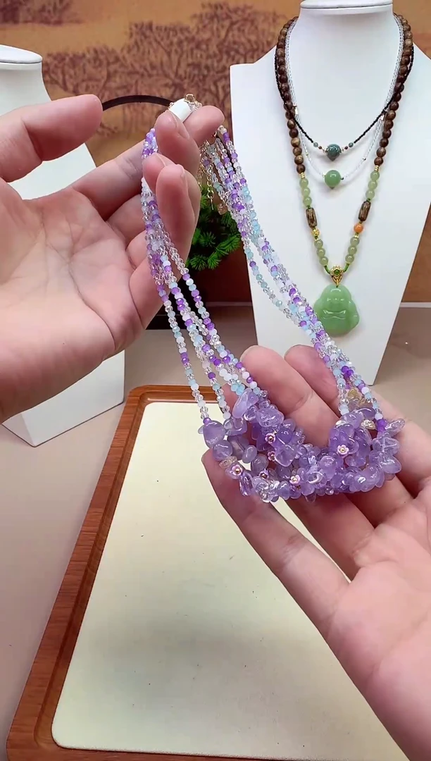 14K金镶嵌颈饰水晶X168