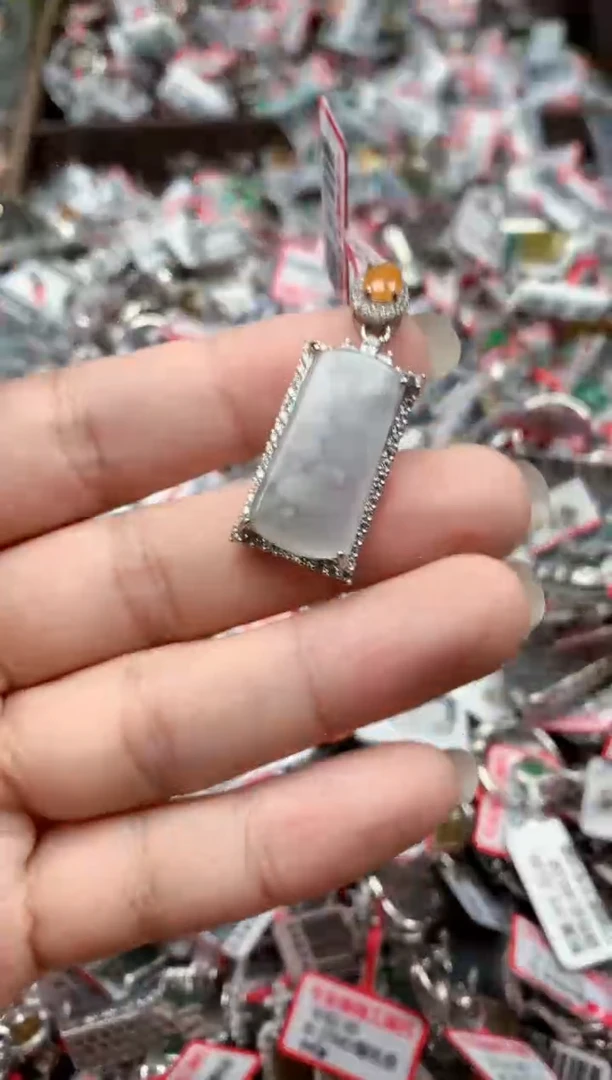 银S925镶嵌戒指翡翠天然A货缅甸翡翠