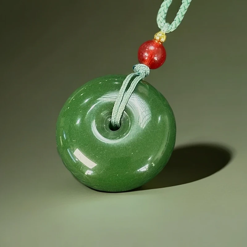 天然和田玉正阳绿碧玉平安扣卡25 A0137