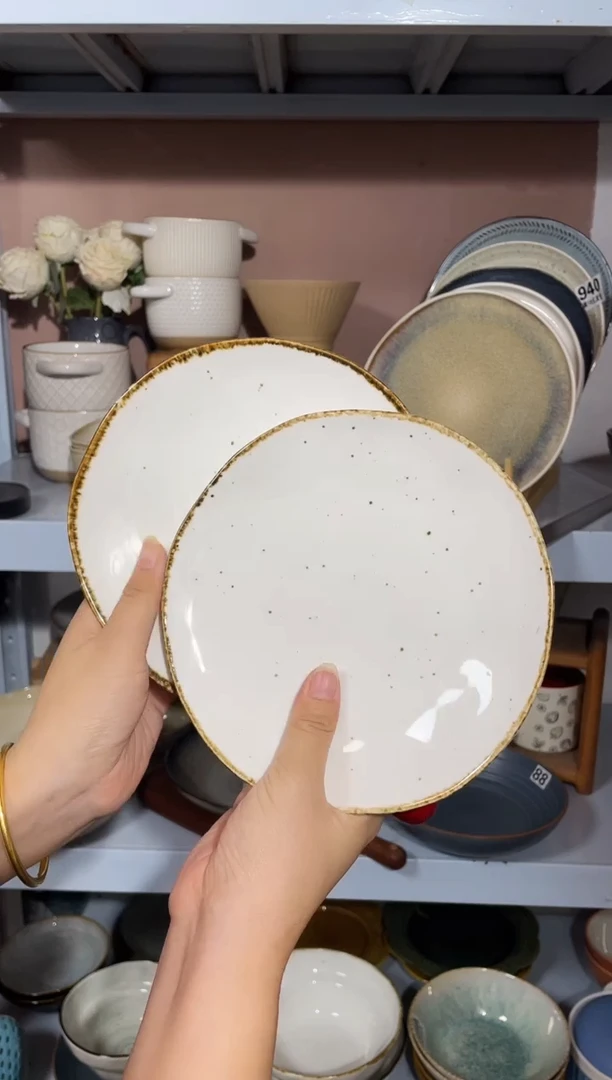 陶瓷（2个装）微瑕芝麻釉小盘