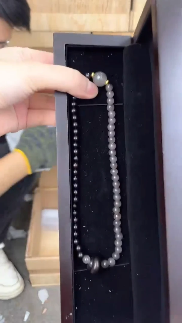 品茗文玩阁黑檀双圈链接@@SP040