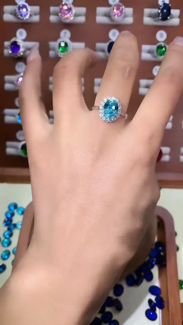 银S925镶嵌戒指碧玺810