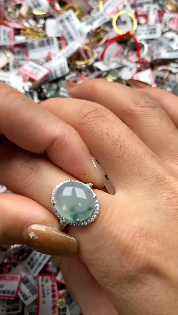 【闪购商品】翡翠戒指银S925镶嵌7777777    1