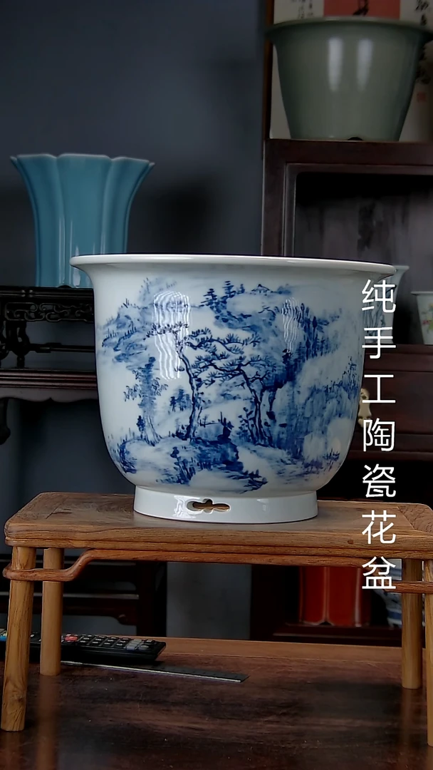 休*符景德镇手工陶瓷花盆