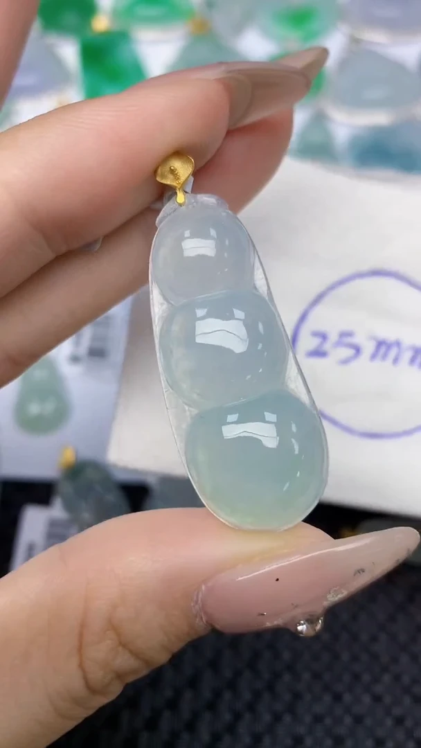 颈饰18K金镶嵌翡翠天然缅甸翡翠a货百元以上9元证书费自理