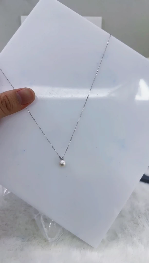 银S925镶嵌海水珍珠DA海水akoya吊坠7-8 y134