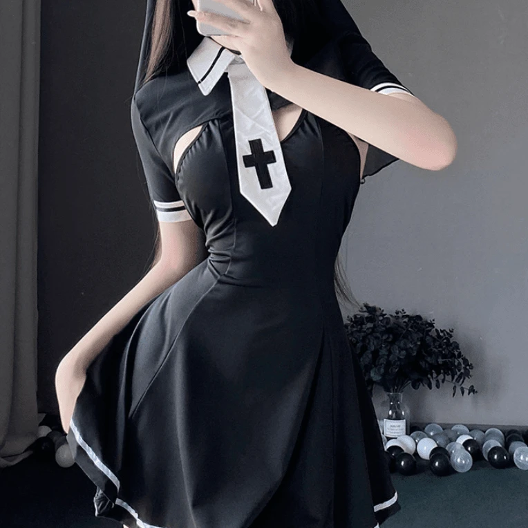 纯欲风学院风设计感日系短款夏季女装修女制服性感高考毕业季显瘦