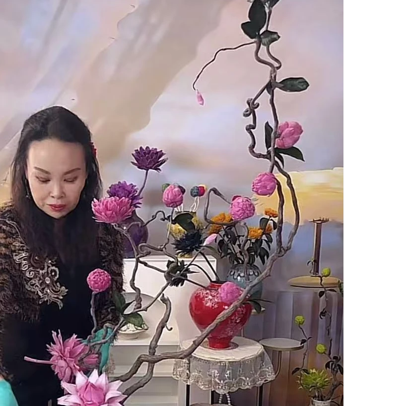 【直播间定制款】粉色一套龙枣枝+粉瓶器