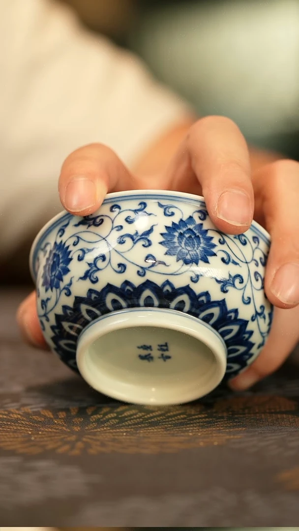 垂虹慕古缠枝莲普洱杯