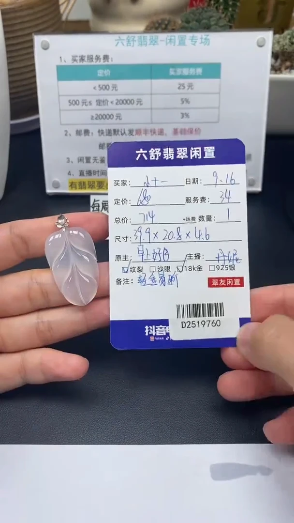 颈饰18K金镶嵌翡翠小*一D2519760