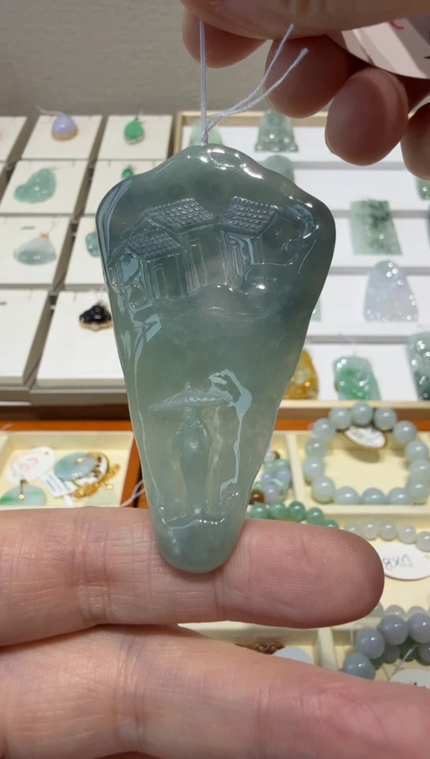 未镶嵌挂件翡翠A货翡翠多样性孤品国雕谢林工
