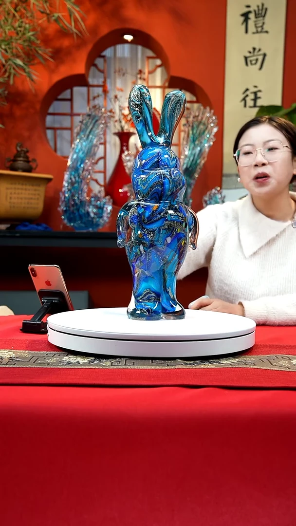 手工艺品琉璃兔子艺术摆件