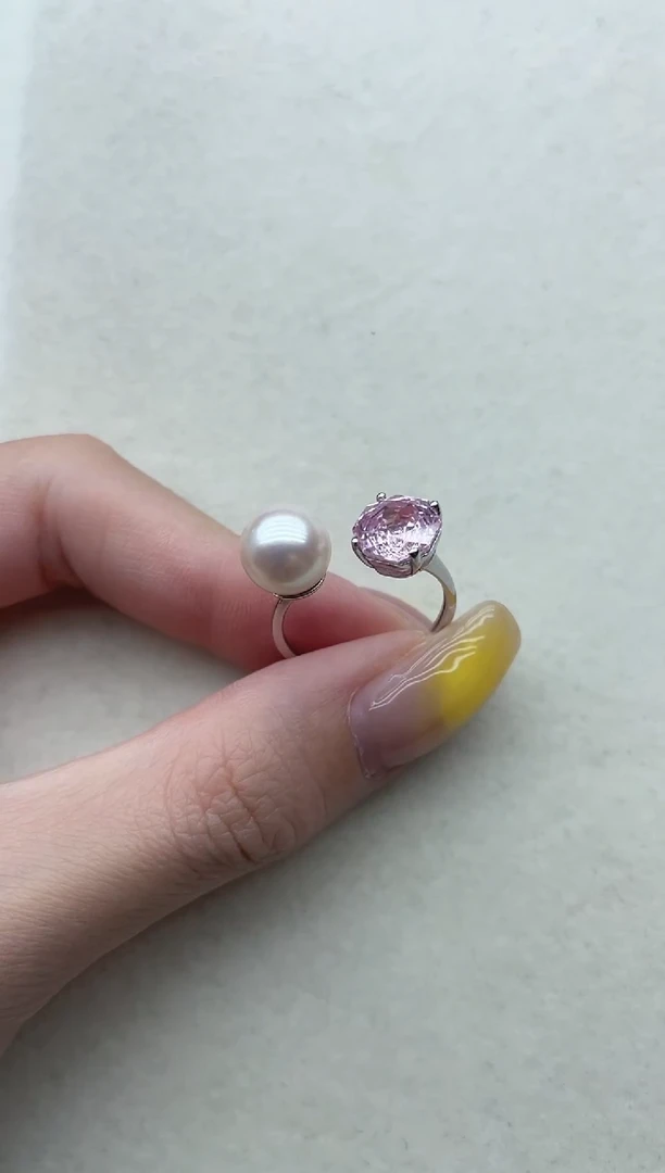 银S925镶嵌海水珍珠戒指34