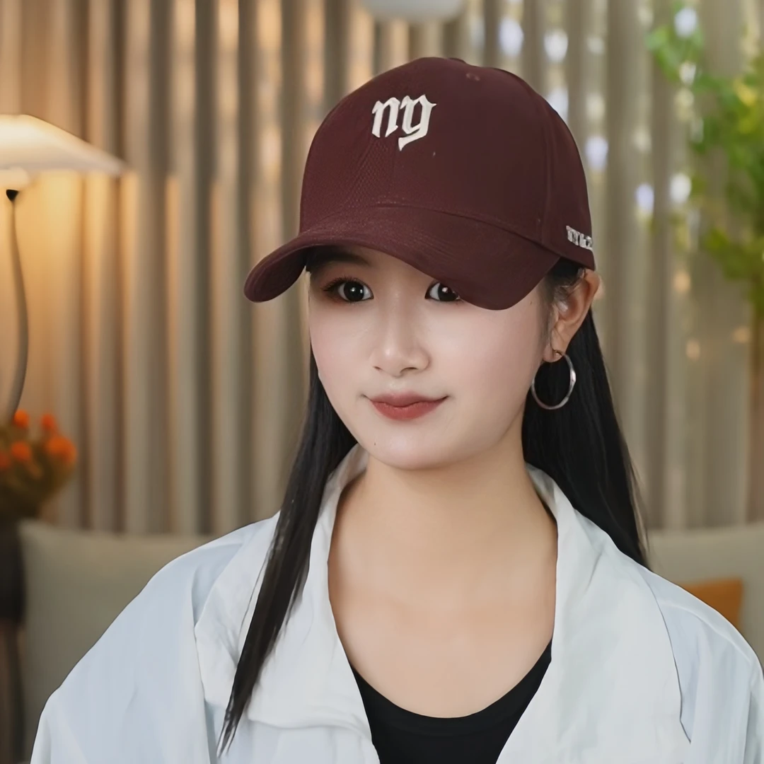 大标ny可调节男女情侣硬顶刺绣百搭日常休闲鸭舌帽透气遮阳
