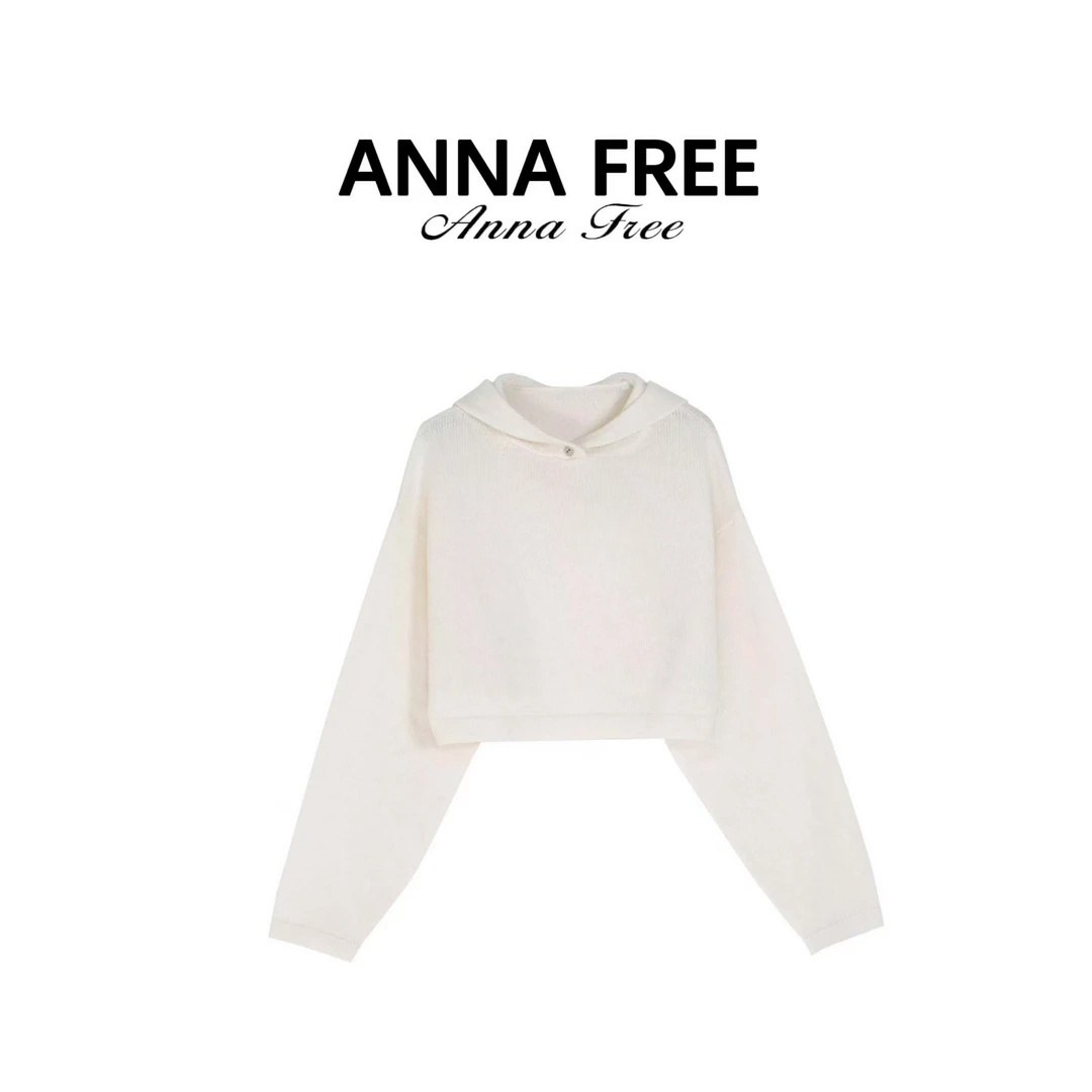 ANNA FREE 羊毛针织连帽时尚百搭毛衣内搭宽松休闲上衣Z8824