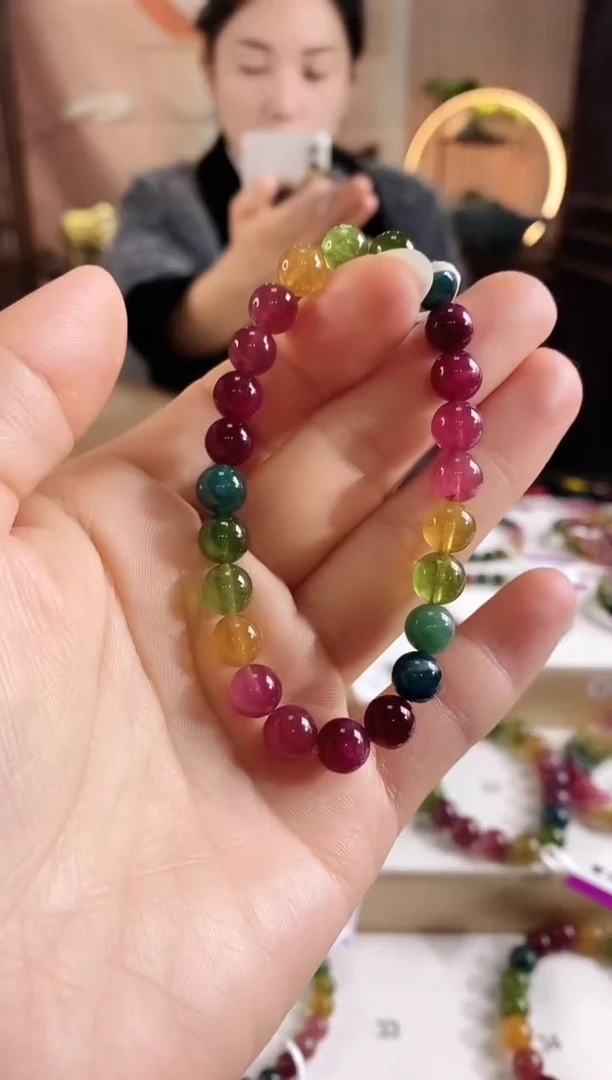 未镶嵌手链碧玺G2473素圈颜色微差