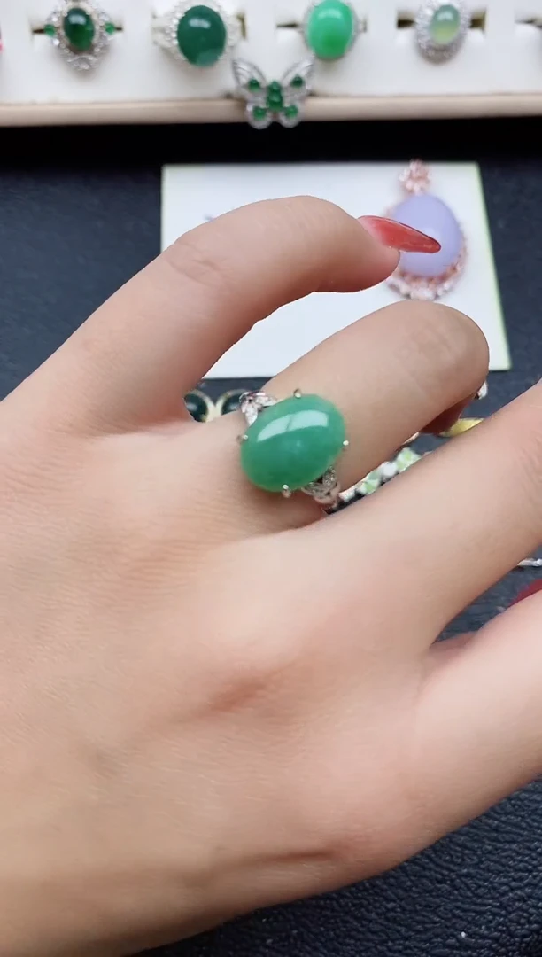【闪购商品】翡翠戒指银S925镶嵌11111