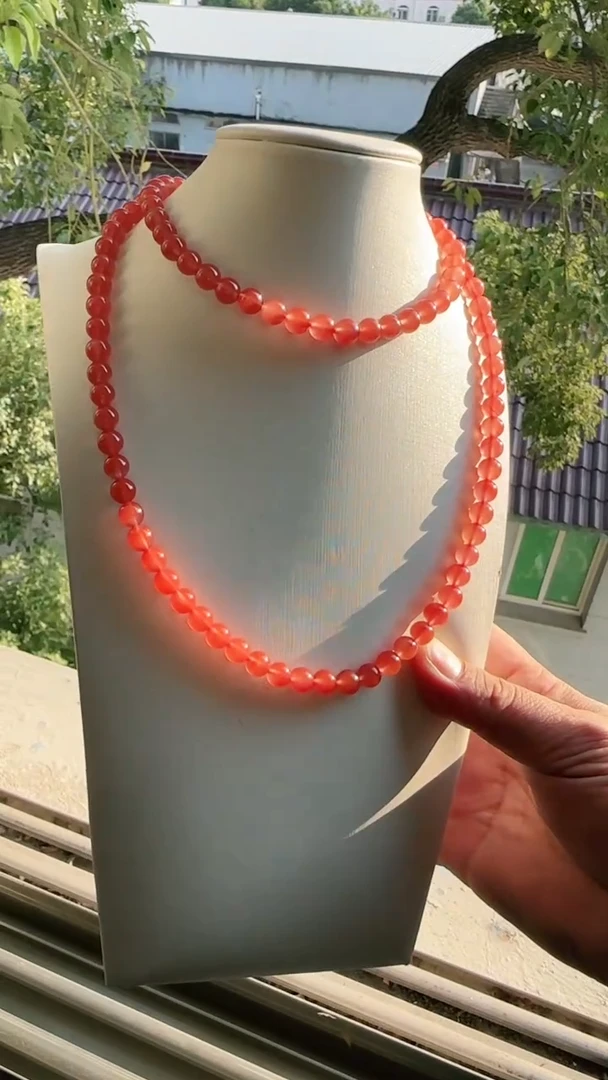 未镶嵌多样性发一件南红玛瑙8mm保山冰红圆珠多圈