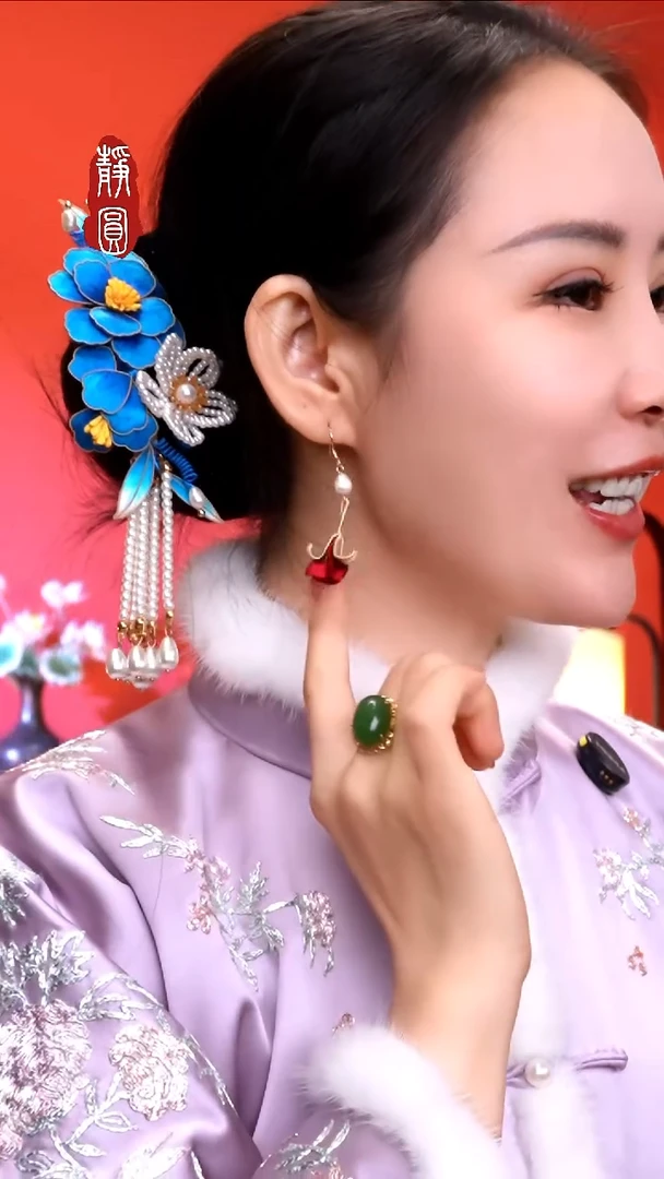 织绣非遗手工苏绣【玫瑰耳饰】