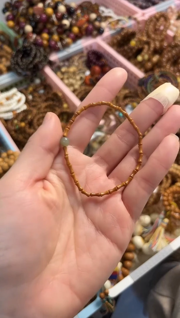 未镶嵌手链和田玉橄榄核竹节手串搭配和田玉