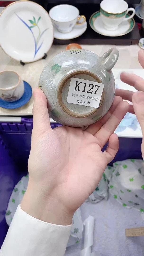 瓷片禅**莲                K127