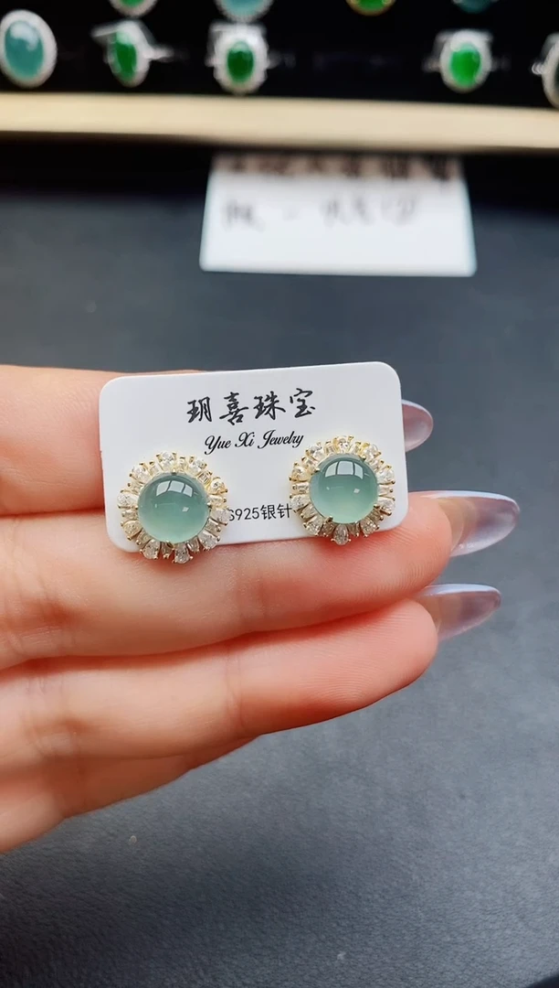 翡翠戒指银S925镶嵌321321