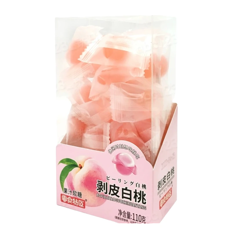 零食特区剥皮白桃果汁软糖110g