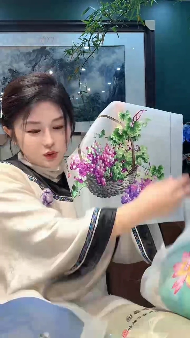 竖款非遗苏绣手工刺绣绣片35