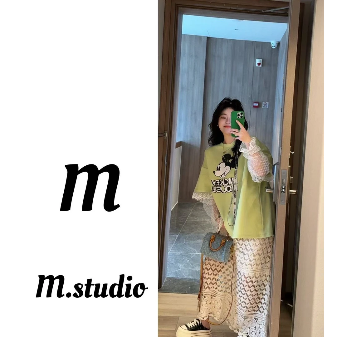 M家【过绿男友】MI老鼠拼袖防晒T恤