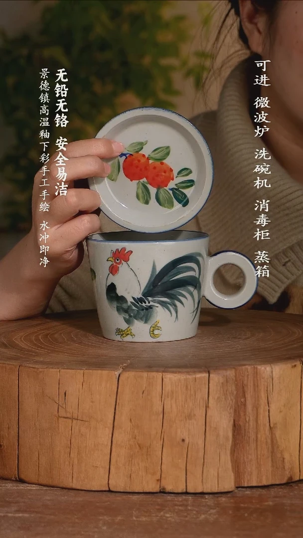 瓷景德镇高温瓷釉下彩手绘陶瓷