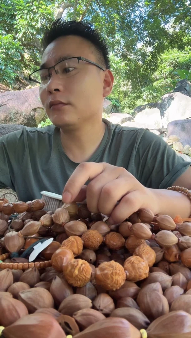 手串橄榄核紫**天梅林铁核光珠2380