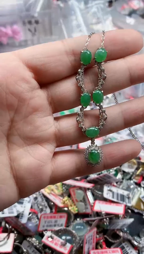 银S925镶嵌戒指翡翠天然A货缅甸翡翠