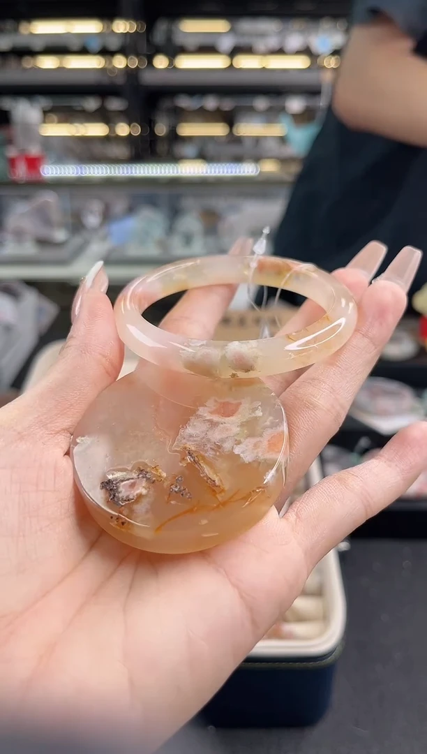 未镶嵌手镯石英质玉56圈口 （赠品镯心）33258