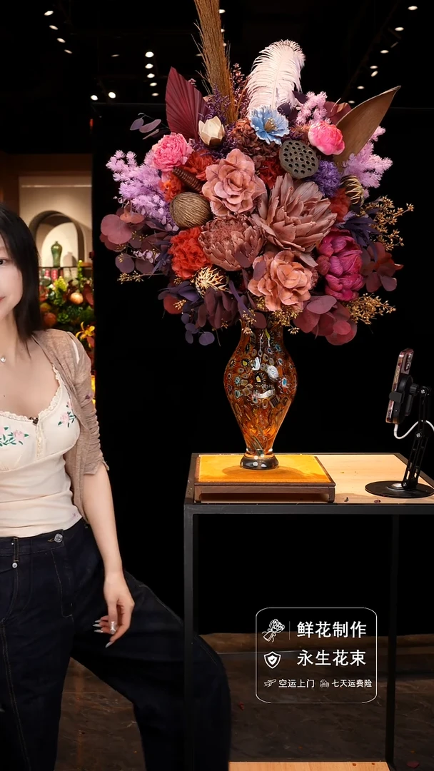 手工艺品琉璃手工花器花束空运包邮送货上门-以图片为准