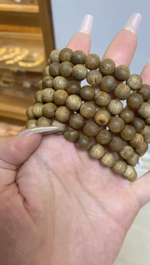 手串沉香文莱圆珠单圈0.9蛇皮纹多样性发其一
