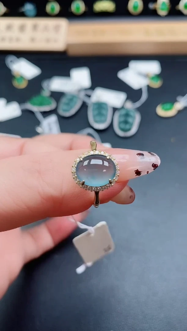 银S925镶嵌戒指翡翠1