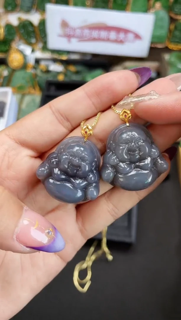 【闪购商品】和田玉吊坠18K金镶嵌多样性发一