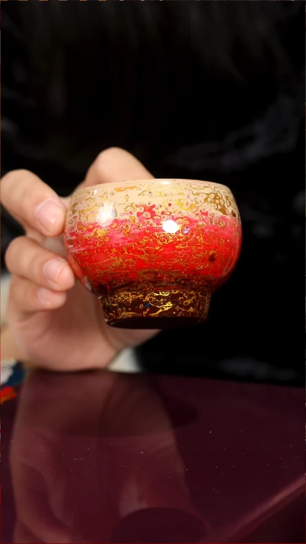 火烧云螺钿镶嵌主人杯——太古大漆