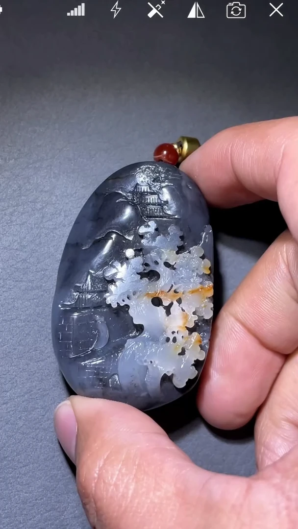 未镶嵌和田玉挂件YX 山水