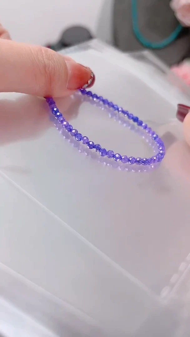 手链彩色蓝宝石银S925镶嵌紫49