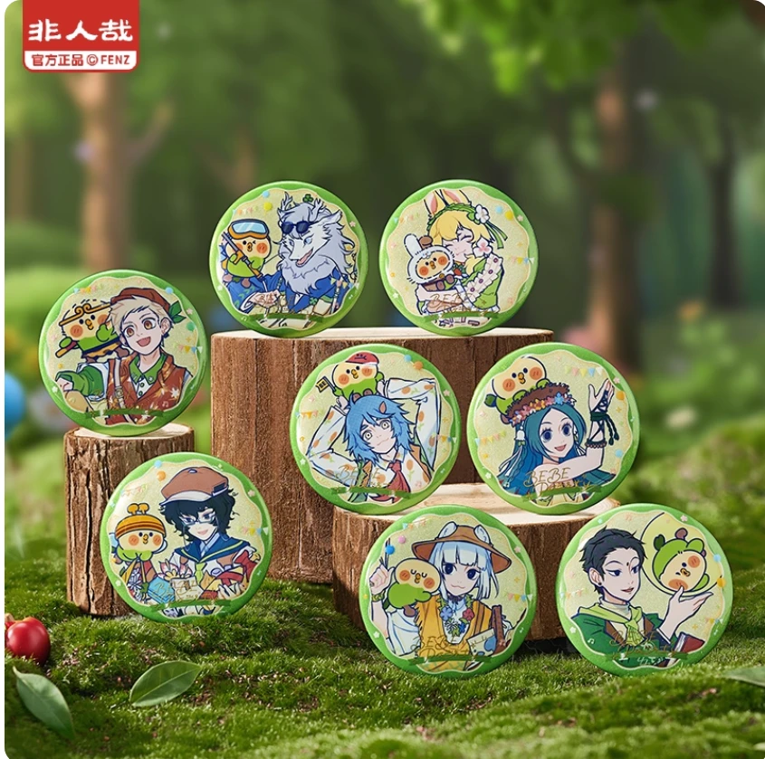 非人哉×小鹦鹉BEBE联名【直播帮拆】马口铁徽章幻彩白葱UV动漫吧唧