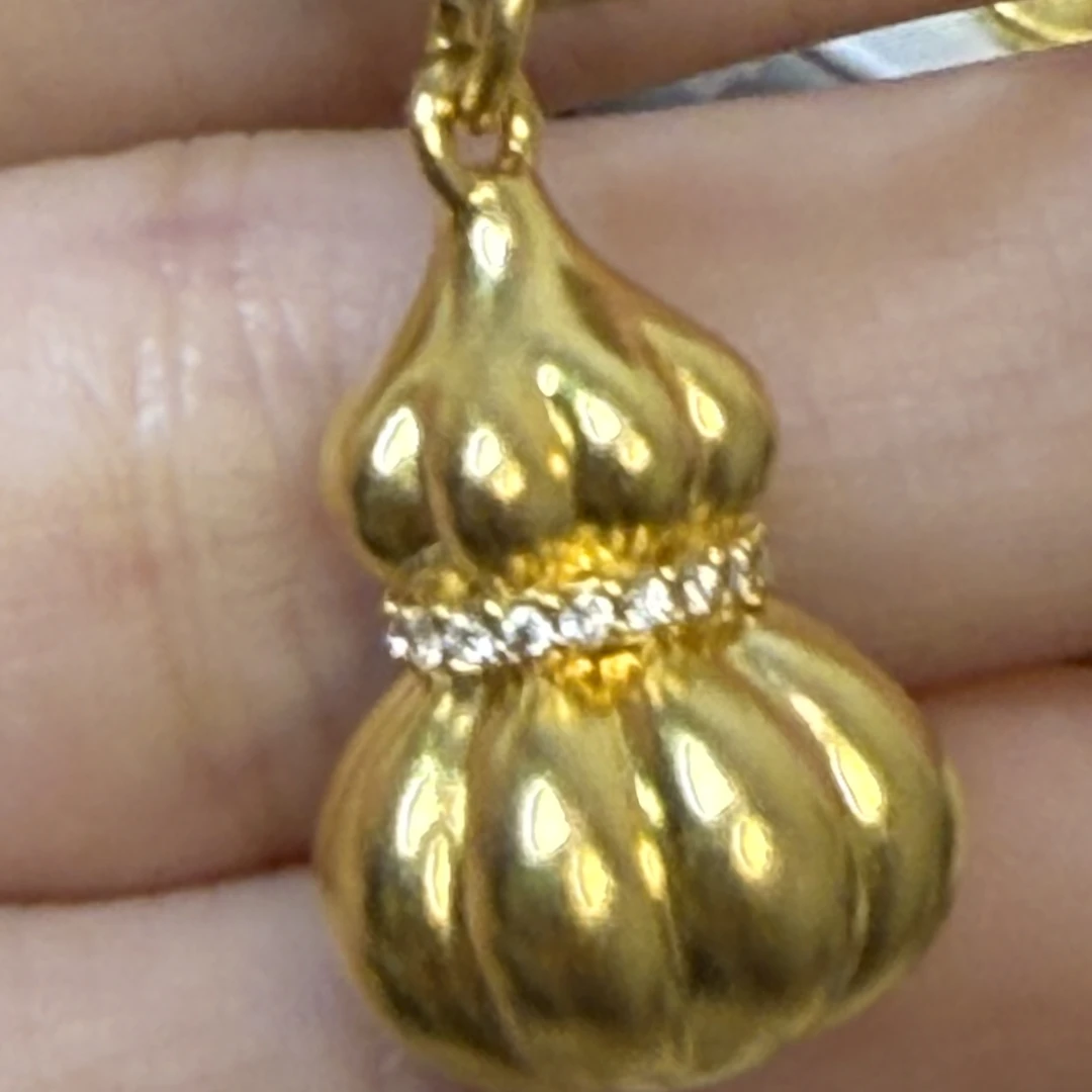 【足金999南瓜葫芦吊坠】5Gs工艺送礼节日女款真金纯黄金时尚