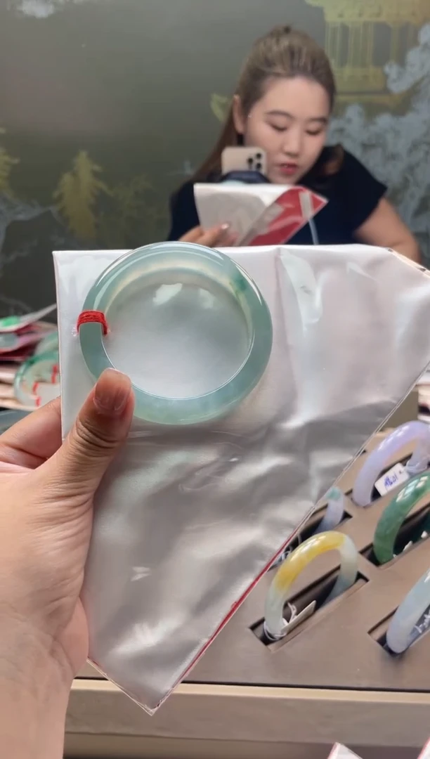 未镶嵌手镯翡翠【顶呱呱珠宝】天然缅甸A货翡翠手镯55.4正圈