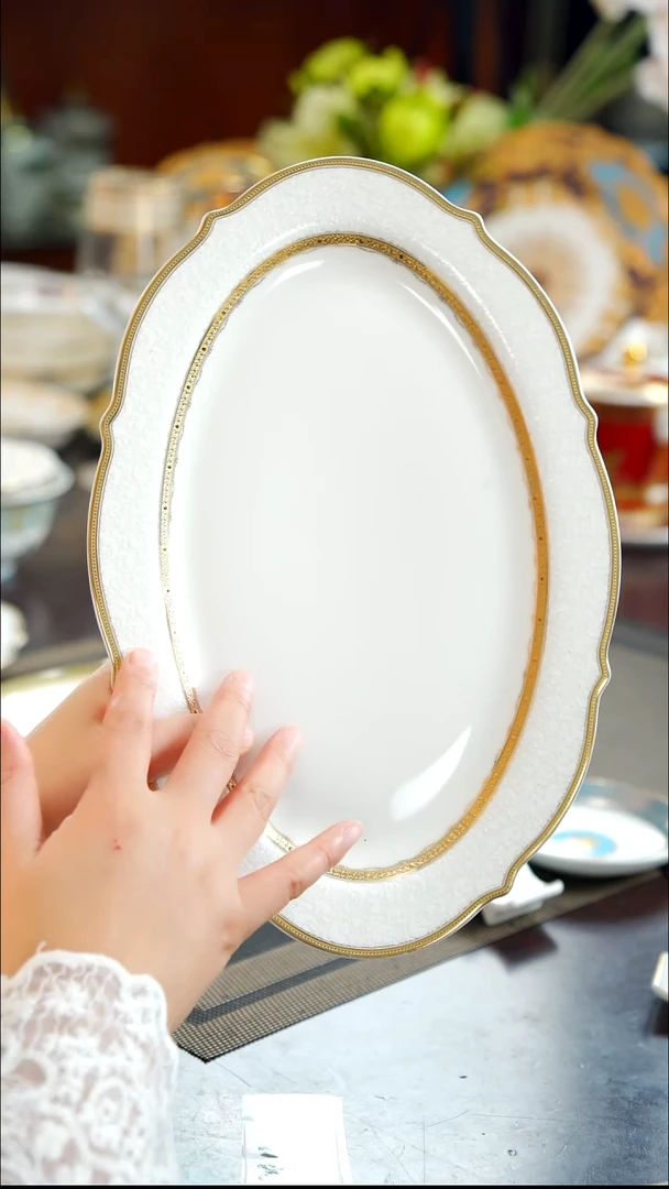 瓷片12英寸鱼盘 1个