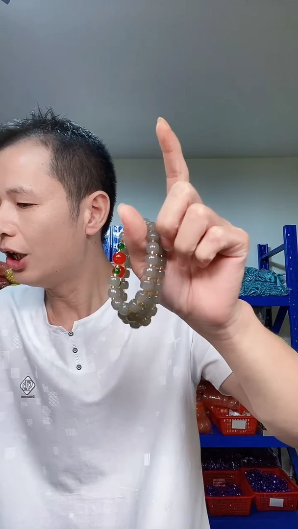 颈饰未镶嵌和田玉P038和田玉复古烟紫纯手工手串