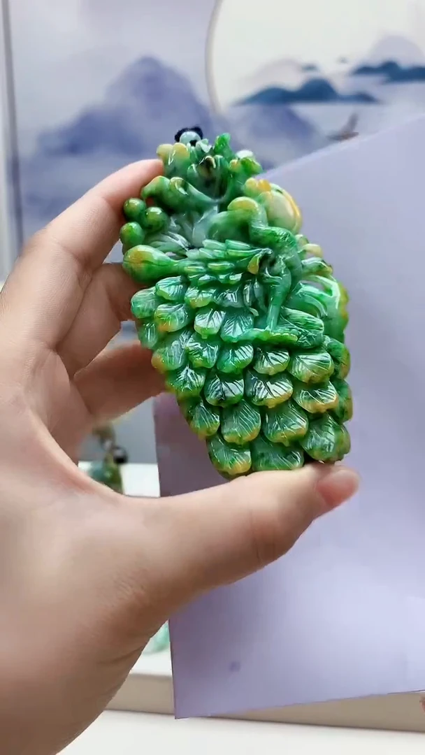 未镶嵌定制翡翠4829lr-毛货挂件56