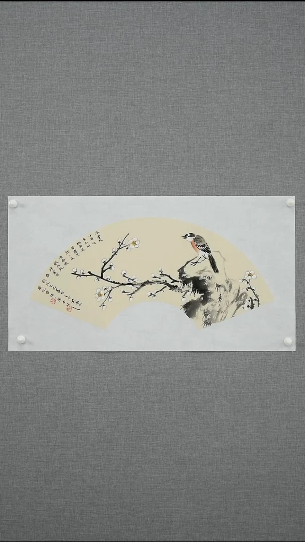 绘画周一鸣-花鸟-一平尺扇面-01