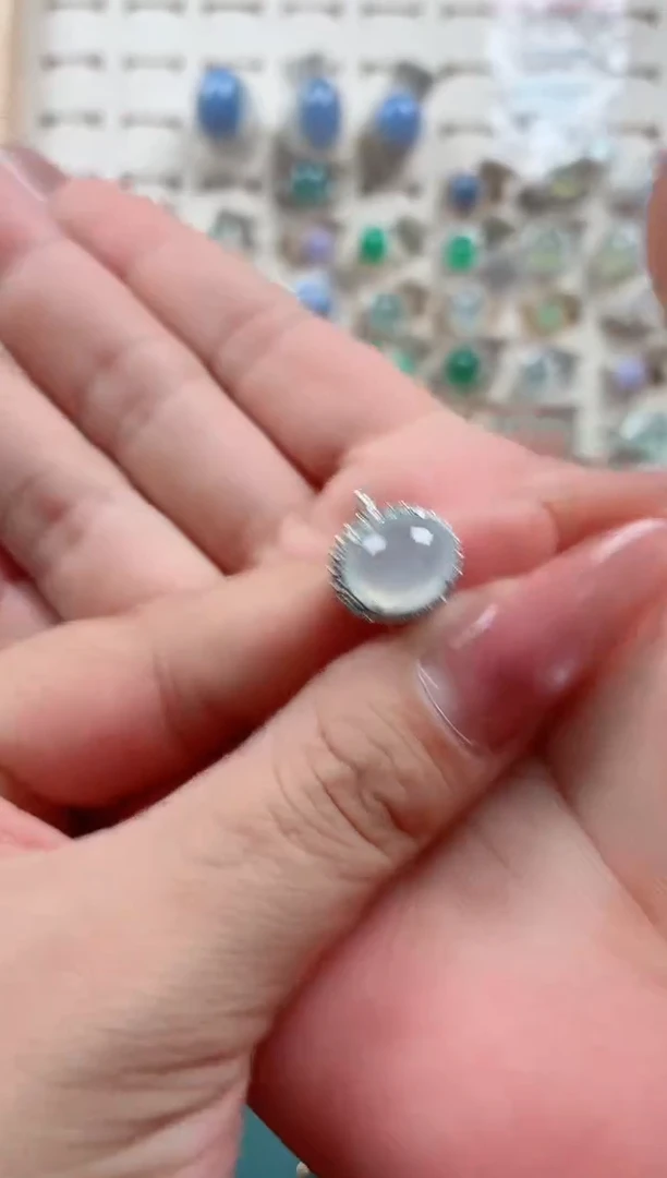 银S925镶嵌戒指翡翠.