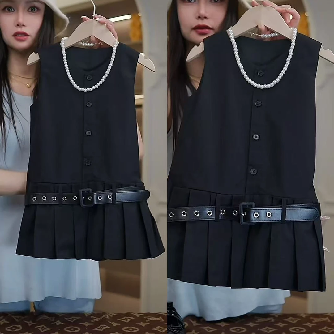 （H）AYJ250001女童学院风腰带连衣裙